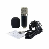 rpr Klasszikus kondenzátor mikrofon podcast-hez, kiegészítőkkel, ezüst színű védőráccsal