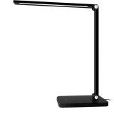 rpr LED asztali lámpa, exkluzív, vezetéknélküli töltővel, USB csatlakozóval, fekete 