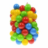 rpr Műanyag labdák vidám színekben, játszósátorba, járókába, 6,5 cm-es, 100 db-os szett hálóban