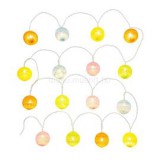 RXL 250 16 LED/2x AA/hideg fehér gyapjú golyók karácsonyi gömbfüzér (RETLUX_50002900)