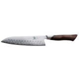 Ryda-Knives RYDA KNIVES A-30 santoku kés, barázdált pengével (18 cm) damaszkuszi acél
