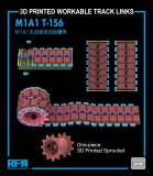Ryefield model 1:35 3D Printed workable tracks with One-piece Sprocket, T-156 for M1A1