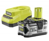 RYOBI 18 V töltő+v1x5.0 Ah LI-Ion akkumulátor szett RC18120A-150
