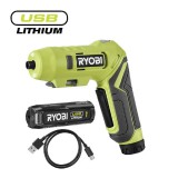 RYOBI 4V revolvertáras csavarozó, 2.0 Ah akkumulátorral, USB-C RSDP4-120G