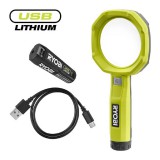 RYOBI USB nagyítólámpa szett, 1×2.0 Ah akku+ USB-C töltőkábel, RML4-120G