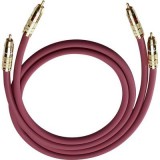 RCA audio kábel, 2x RCA dugó - 2x RCA dugó, 0,7 m, aranyozott, bordó, Oehlbach NF 214 Master (2044) - Audió kábel