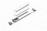 S&G Eloxált alu profil "Trio 45°", üres, nem festhető (1m) 9102 0020