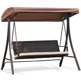 S&G SG PRO Hurghada rattan hintaágy, 201x122x182 cm, szürke