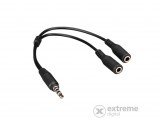 S-Link Átalakító - SL-TA67 (Audio elosztó, Bemenet:3,5mm Jack apa, Kimenet: 2x3,5 Jack anya, fekete)