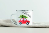 SA Egyedi névre szóló zománcozott bögre - Piros autó