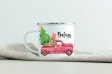 SA Egyedi névre szóló zománcozott bögre - Piros platós autó 2.