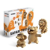Safari trió 3D festhető fapuzzle (Cartonic)