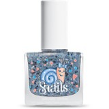 Safe Nails Snails körömlakk, 10,5ml - confetti - fedőlakk - kékes csillogó confettivel, vegyszermentes, term.