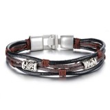 Saját készítésű ékszer Swarovski BARNA - FEKETE BŐR  KARKÖTŐ