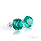 Saját készítésű ékszer Swarovski CHATON -  BEDUGÓS FÜLBEVALÓ -  8mm-es