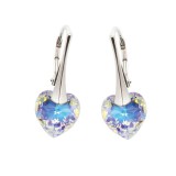 Saját készítésű ékszer Swarovski FRANCIA KAPCSOS FÜLBEVALÓ - SZÍV KRISTÁLLYAL