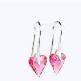 Saját készítésű ékszer Swarovski HOSSZÚKÁS SZÍV ALAKÚ AKASZTÓS FÜLBEVALÓ