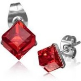 Saját készítésű ékszer Swarovski KOCKA ALAKÚ FÜLBEVALÓ - light siam