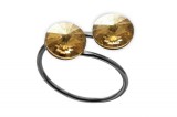 Saját készítésű ékszer Swarovski NEMESACÉL GYŰRŰ KÉT KRISTÁLYOS -  golden shadow