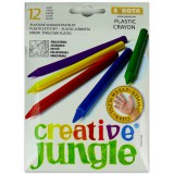 SAKOTA Creative Jungle: 12 darabos plastic zsírkréta, extra hosszú