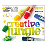 SAKOTA Creative Jungle: 6 darabos tubusos tempera készlet kifestővel - 6 x 7 ml