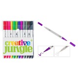 SAKOTA Creative Jungle: Kétvégű filctoll készlet, 12 darabos