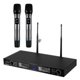 SAL MVN 910 vezeték nélküli mikrofonszett, digitális zajszűrés, 2x100 csatorna, ~140 m hatótáv, UHF frekvenciasáv, rack kompatib