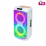 SAL SAL PAR216WH party hangfal, 60 W, 2-utas bassz-reflex, 3 hangszóró, Bluetooth, MP3, digitális kijelző, LED fényeffekt, mikrofonnal SOM-PAR216WH