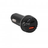 SAL SAU34AC autós USB töltő, 2in1, USB-A, USB-C, gyorstöltő, dupla töltő