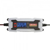 SAL SMC 38 smart akkumulátortöltő, 6 - 12 V, 1,2 - 120 Ah, 0,8 - 3,8 A, smart töltőprogram, feszültségmérő LCD