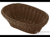 Saleen fonott ovális kosár, 23,5×16×6,5 cm, barna