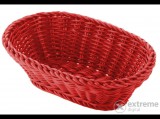 Saleen fonott ovális kosár, 23,5×16×6,5 cm, piros