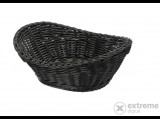 Saleen fonott ovális kosár, 23,5×18×8/6 cm, fekete