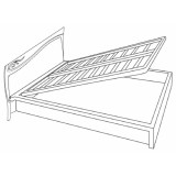 Saltarelli Diadema franciaágy keret ágyneműtartóval, fa fejvéggel, Swarovski kristályok nélkül