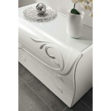 Saltarelli Diadema komód fehér üvegtetővel, Swarovski kristályok nélkül