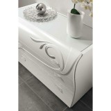 Saltarelli Diadema komód fehér üvegtetővel, Swarovski kristályokkal