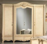 Saltarelli Sovrana 4-ajtós gardróbszekrény, 2 tükrös ajtóval - bézs, magasság: 238,3 cm