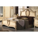 Saltarelli Sovrana franciaágy keret, fa fejvéggel, 180x200 cm - bézs