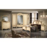 Saltarelli Sovrana hálószoba - bézs, 180x200 cm ággyal, 4-ajtós szekrénnyel