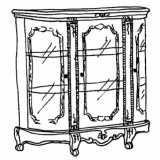 Saltarelli Versailles day 3-üvegajtós tálalószekrény - dió