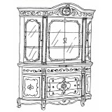 Saltarelli Versailles day 4-üvegajtós, fiókos tálalószekrény - dió