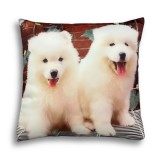 Samoyed kölykök mintás párna, 45 x 45 cm