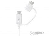 Samsung 2in1 microUSB, Type-C töltőkábel, fehér, 1,5m