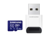 Samsung 512GB microSDXC Pro Plus Class10 U3 A2 V30 adapter nélkül  MB-MD512SB/WW