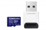 Samsung 512GB microSDXC Pro Plus Class10 U3 A2 V30 + Memóriakártya olvasó MB-MD512KB/WW