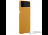 Samsung álló, bőr tok Samsung Galaxy Z Flip3 készülékhez, mustársárga