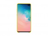 Samsung EF-VG975LY, Galaxy S10+, Leather Case, Gyári, Bőr, Sárga, Mobiltelefon tok