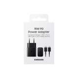 Samsung EP-T1510 USB-C hálózati gyorstöltő USB-C kábellel, 15W, fekete