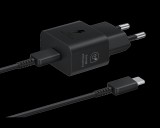 Samsung EP-T2510XBEGEU, 25W, Mellékelt USB-C Kábel, Fekete hálózati töltő
