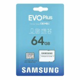 SAMSUNG EVO PLUS MICRO SDXC + ADAPTER 64GB CL10 UHS-I (130 MB/s olvasási sebesség)